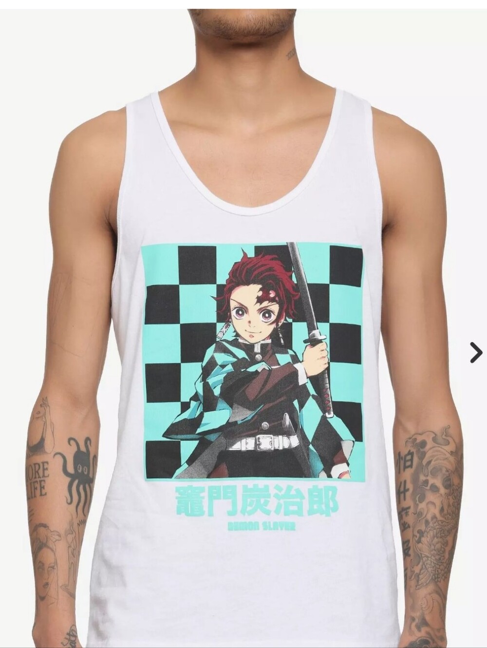 Hot Topic Demon Slayer: Kimetsu No Yaiba Tanjiro Sword Tank Mens size XXL